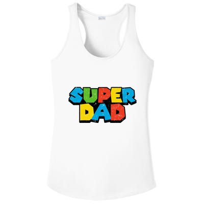 Super Daddio Dad Video Gamer Ladies PosiCharge Competitor Racerback Tank