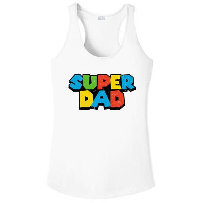 Super Daddio Dad Video Gamer Ladies PosiCharge Competitor Racerback Tank