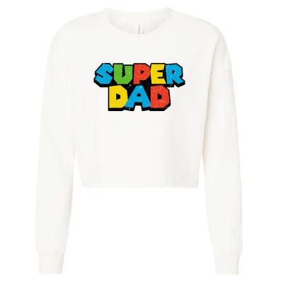 Super Daddio Dad Video Gamer Cropped Pullover Crew