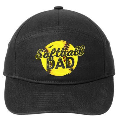 Softball Dad Daddy Father Father's Day 7-Panel Snapback Hat