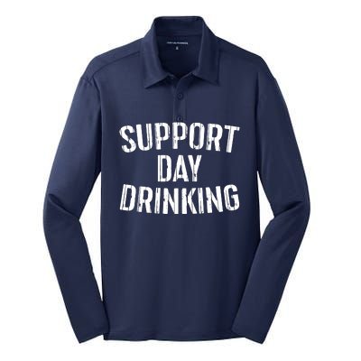 Support Day Drinking Silk Touch Performance Long Sleeve Polo