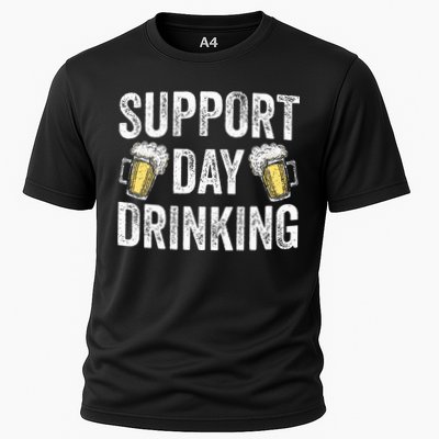 Support Day Drinking Beer Alcohol St Patricks Day Funny Cooling Performance Crew T-Shirt