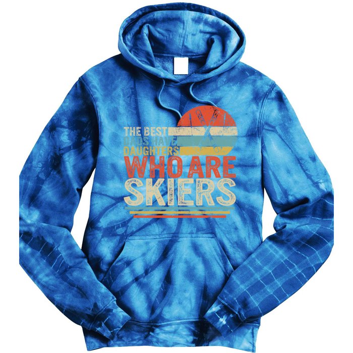 Ski Dad Daughters Skiers Fathers Day Ski Dad Snowboarding Cool Gift Tie Dye Hoodie