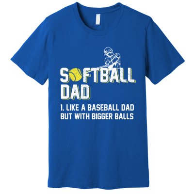 Softball Dad Definition Like A Baseball Dad Cute Gift Premium T-Shirt