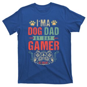 S Dog Dad By Day Gamer By Night Fathers Day Gamer Dad Cool Gift T-Shirt