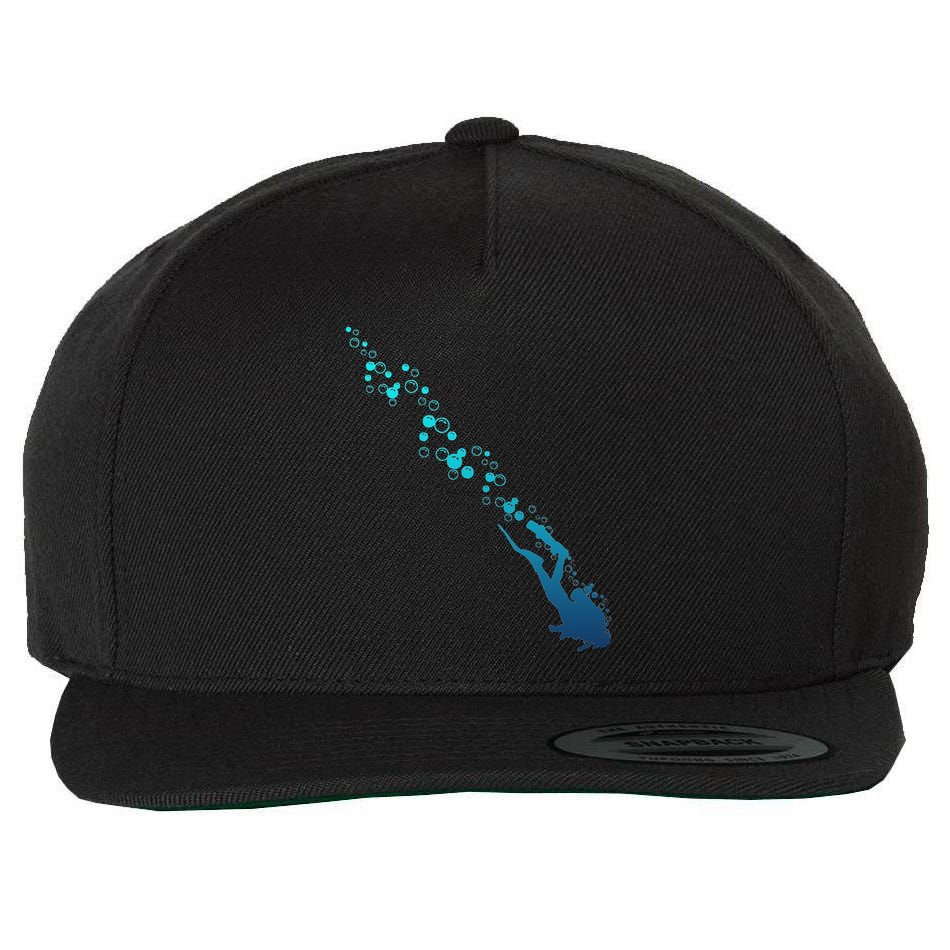 Scuba Diving Diver Wool Snapback Cap