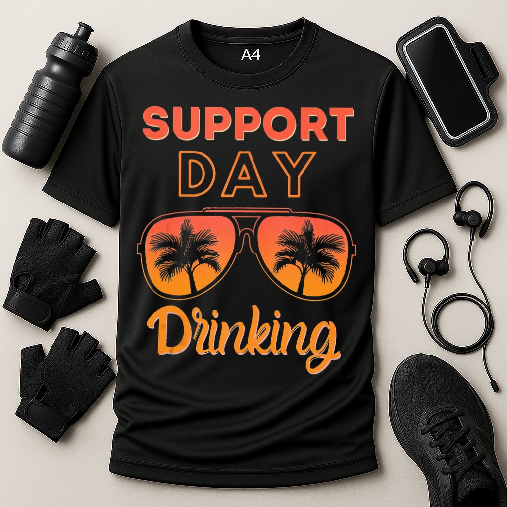 Support Day Drinking Funny Summer Beach Vacation Tank Top Performance Shirt
