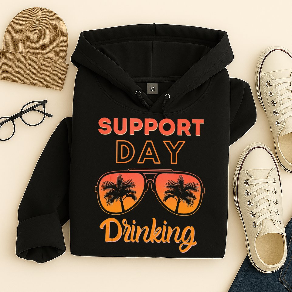 Support Day Drinking Funny Summer Beach Vacation Tank Top Hoodie