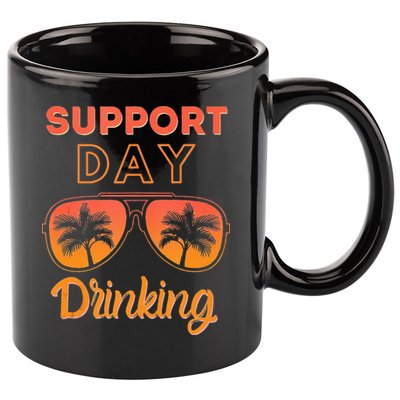 Support Day Drinking Funny Summer Beach Vacation Tank Top 11oz C Handle Ceramic Mug