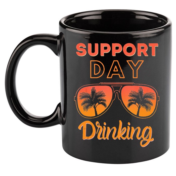 Support Day Drinking Funny Summer Beach Vacation Tank Top 11oz C Handle Ceramic Mug