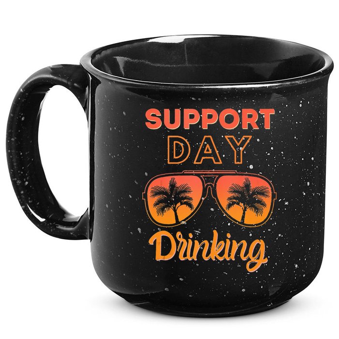Support Day Drinking Funny Summer Beach Vacation Tank Top 15oz Campfire Ceramic Mug