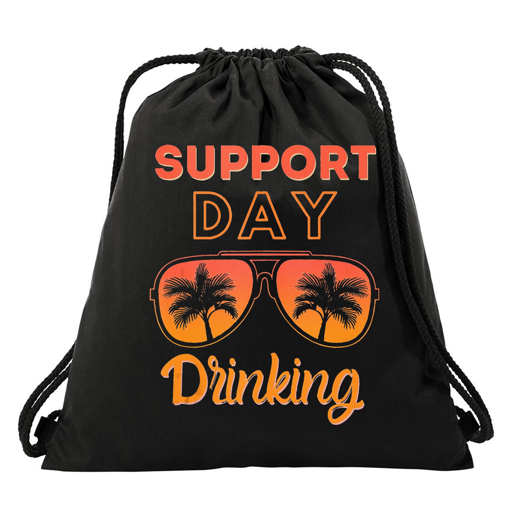 Support Day Drinking Funny Summer Beach Vacation Tank Top Drawstring Bag