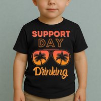Support Day Drinking Funny Summer Beach Vacation Tank Top Toddler T-Shirt