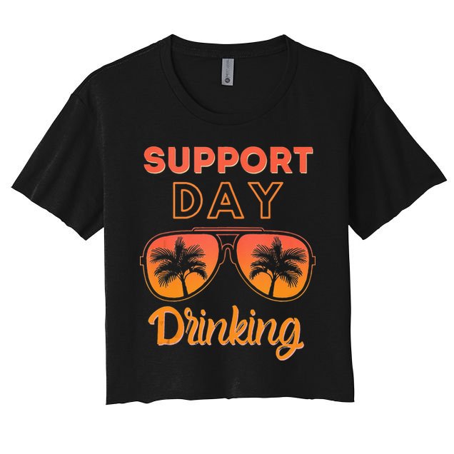 Support Day Drinking Funny Summer Beach Vacation Tank Top Crop Top