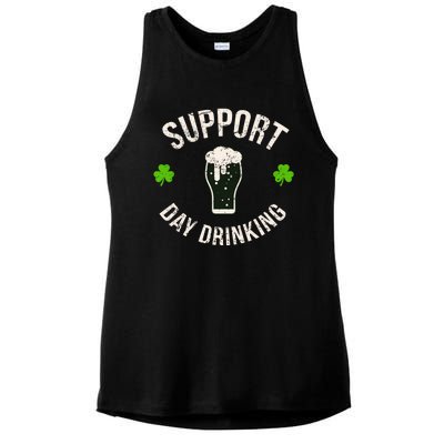 Support Day Drinking Funny Saint Pattys Gift Ladies PosiCharge Tri-Blend Wicking Tank