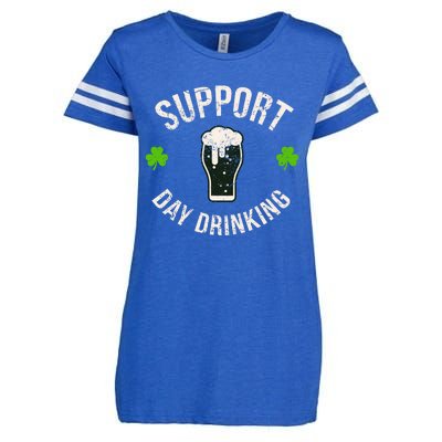 Support Day Drinking Funny Saint Pattys Gift Enza Ladies Jersey Football T-Shirt