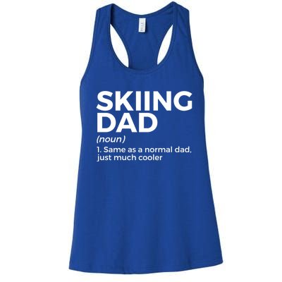 Skiing Dad Definition Funny Ski For Skiers Gift Women's Racerback Tank