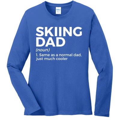 Skiing Dad Definition Funny Ski For Skiers Gift Ladies Long Sleeve Shirt