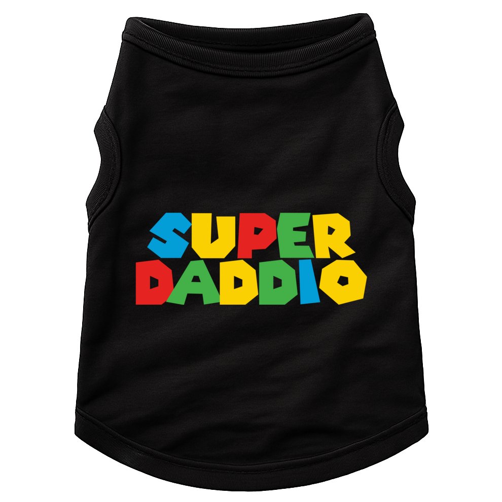 Super Daddio Dad Video Gamer Dad Fathers Day Funny Gift Doggie Tank