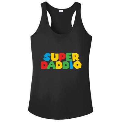 Super Daddio Dad Video Gamer Dad Fathers Day Funny Gift Ladies PosiCharge Competitor Racerback Tank