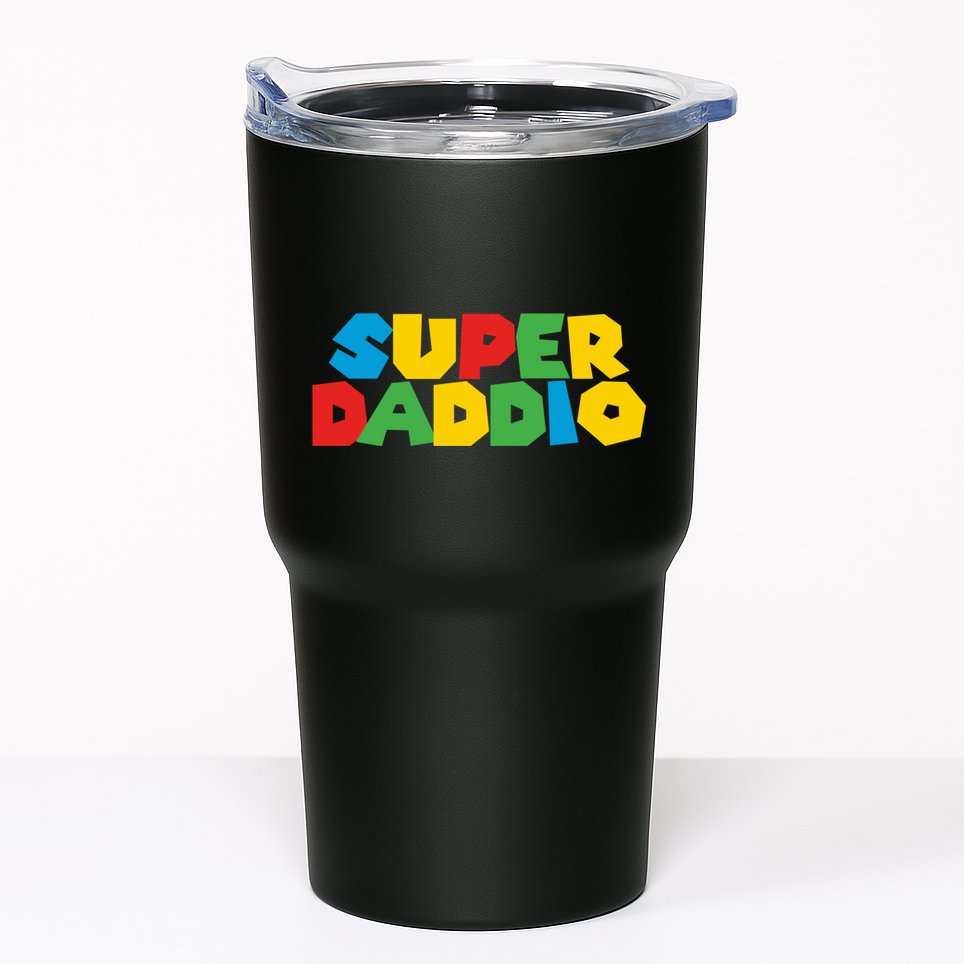 Super Daddio Dad Video Gamer Dad Fathers Day Funny Gift Tumbler