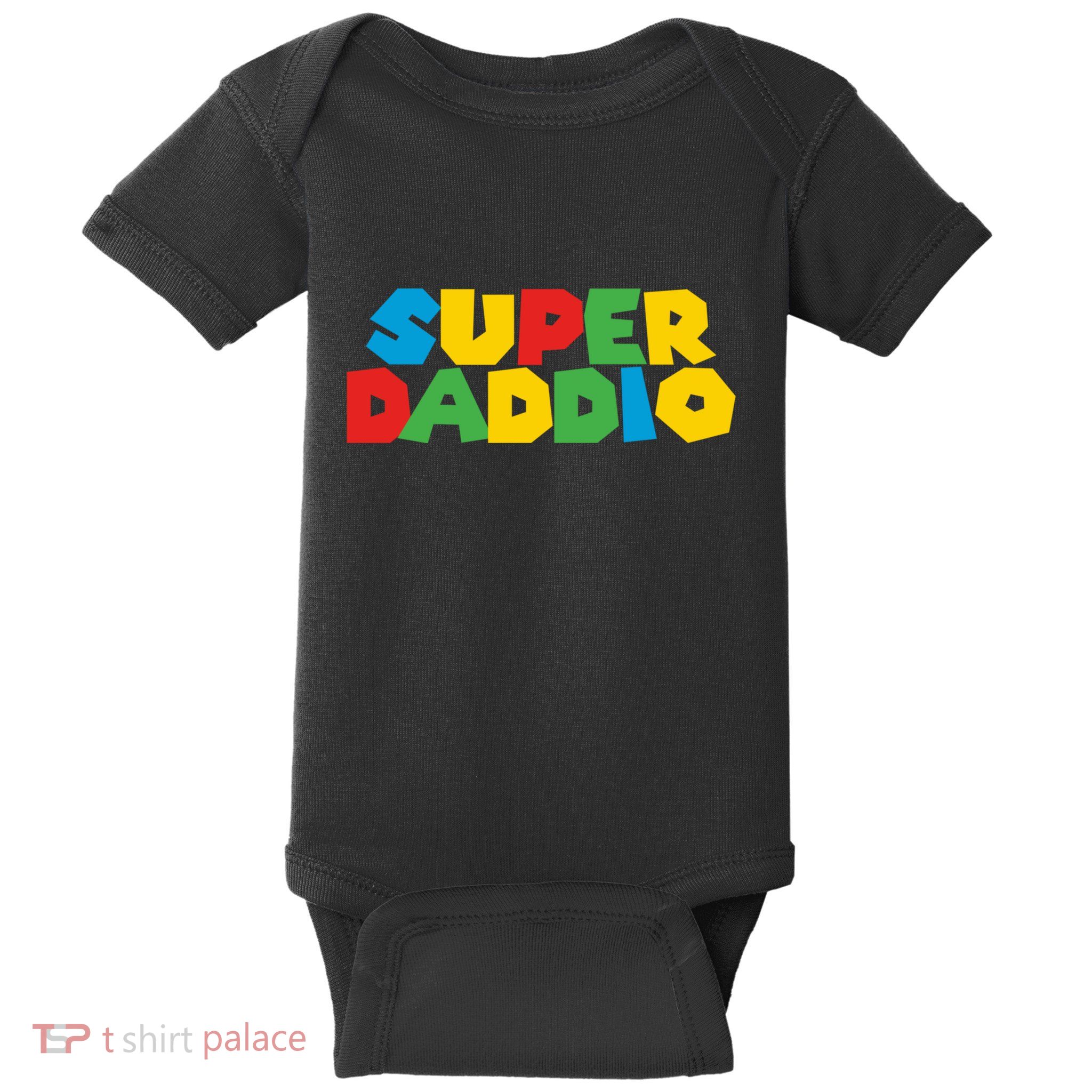 Super Daddio Dad Video Gamer Dad Fathers Day Funny Gift Baby Bodysuit
