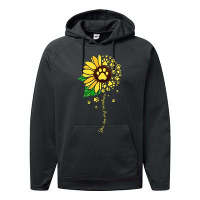 Sunflower Dog Doglover Pets Paw Apparel For Women Men Performance Fleece Hoodie