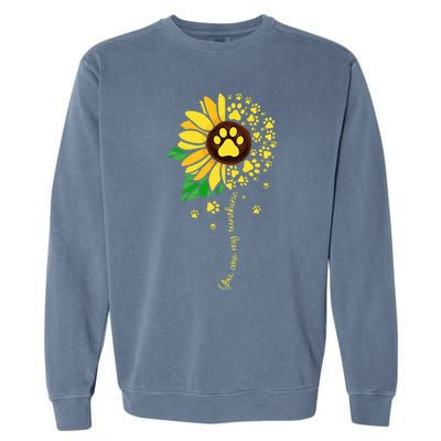 Sunflower Dog Doglover Pets Paw Apparel For Women Men Garment-Dyed Sweatshirt