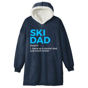 Ski Dad Definition Funny Skiing For Skiers Gift Hooded Wearable Blanket