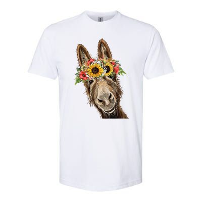 Sunflower Donkey, Donkey Flower Crown Softstyle® CVC T-Shirt