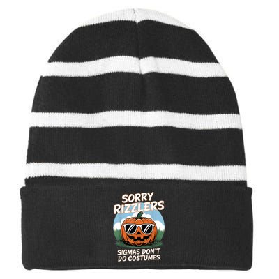 Sigmas DonT Do Costumes Gen Alpha Funny Halloween Costumes Striped Beanie with Solid Band