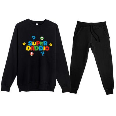 Super Daddio Dad Video Gamer Premium Crewneck Sweatsuit Set