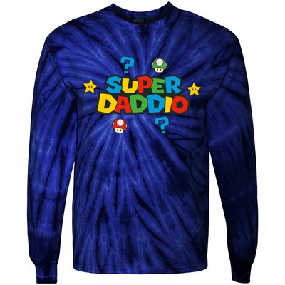 Super Daddio Dad Video Gamer Tie-Dye Long Sleeve Shirt