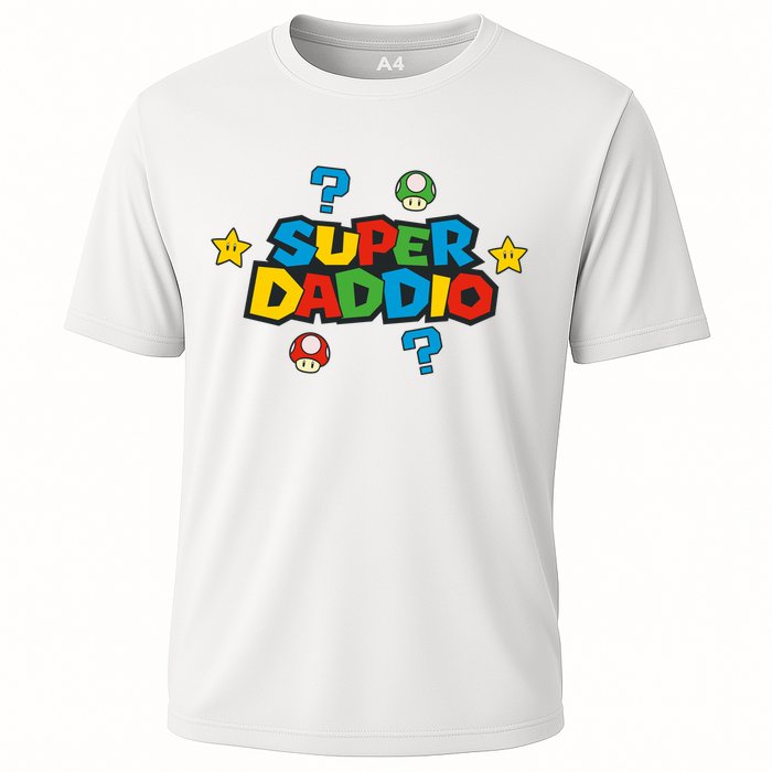 Super Daddio Dad Video Gamer Cooling Performance Crew T-Shirt