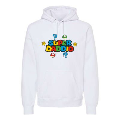 Super Daddio Dad Video Gamer Premium Hoodie