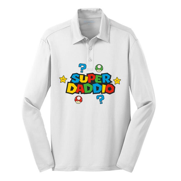 Super Daddio Dad Video Gamer Silk Touch Performance Long Sleeve Polo