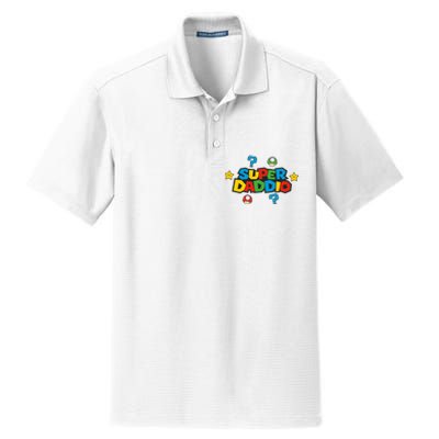 Super Daddio Dad Video Gamer Dry Zone Grid Polo