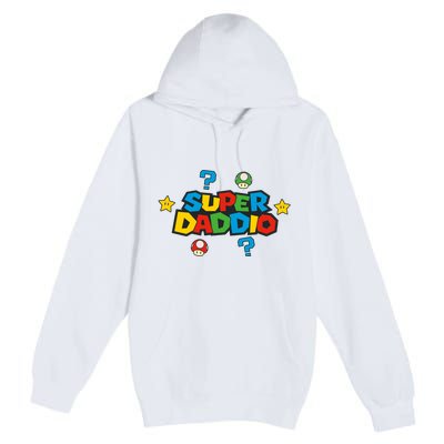 Super Daddio Dad Video Gamer Premium Pullover Hoodie