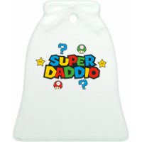 Super Daddio Dad Video Gamer Ceramic Bell Ornament