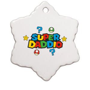 Super Daddio Dad Video Gamer Ceramic Star Ornament