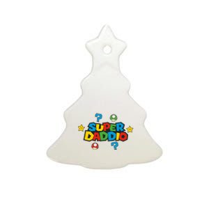 Super Daddio Dad Video Gamer Ceramic Tree Ornament