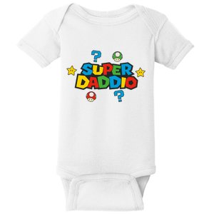 Super Daddio Dad Video Gamer Baby Bodysuit