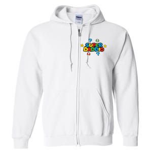 Super Daddio Dad Video Gamer Full Zip Hoodie