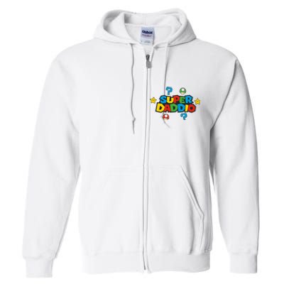 Super Daddio Dad Video Gamer Full Zip Hoodie