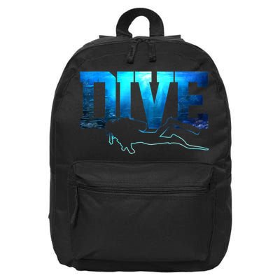 Scuba Diving DIVE Ocean Scuba Diver Gift 16 in Basic Backpack