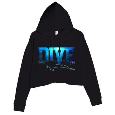 Scuba Diving DIVE Ocean Scuba Diver Gift Crop Fleece Hoodie