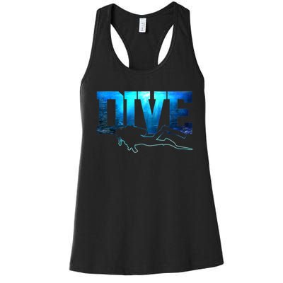 Scuba Diving DIVE Ocean Scuba Diver Gift Women's Racerback Tank