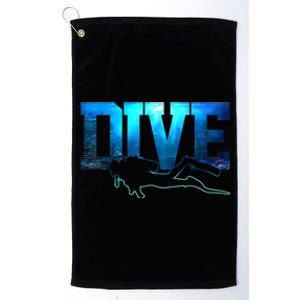 Scuba Diving DIVE Ocean Scuba Diver Gift Platinum Collection Golf Towel