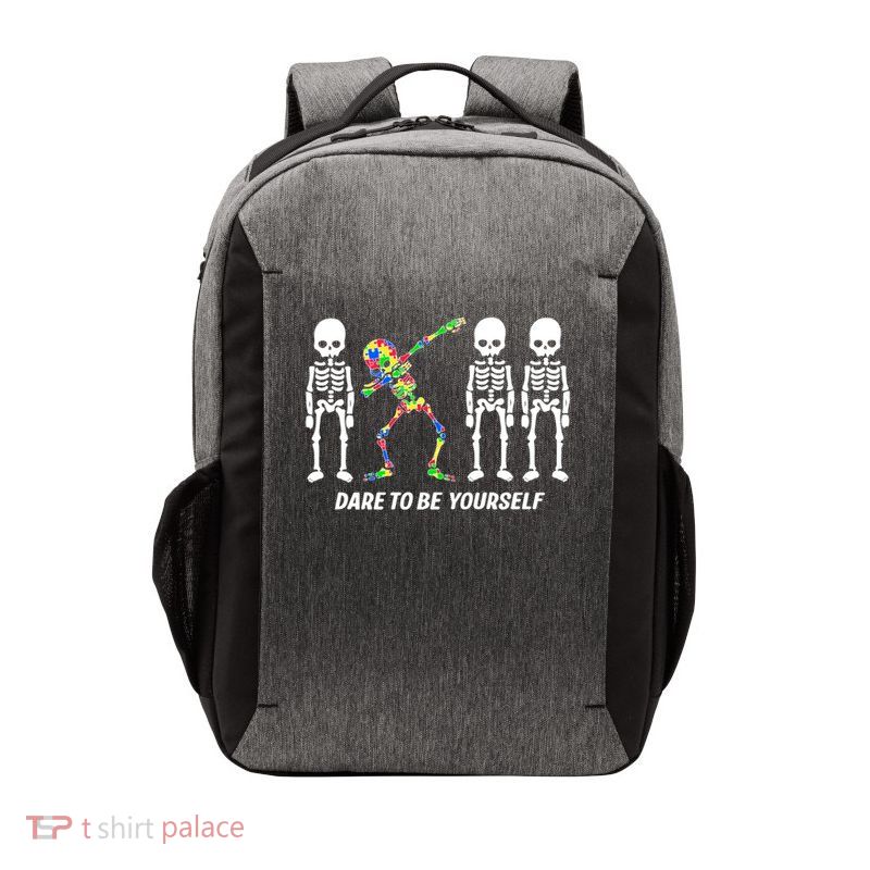 skeleton dabbing dare to be yourself gift funny autism great gift Vector Backpack