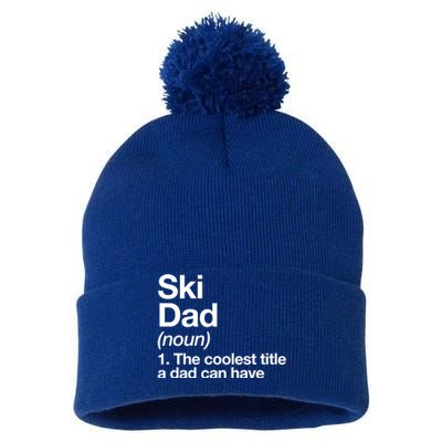 Ski Dad Definition Funny Sports Gift Pom Pom 12in Knit Beanie